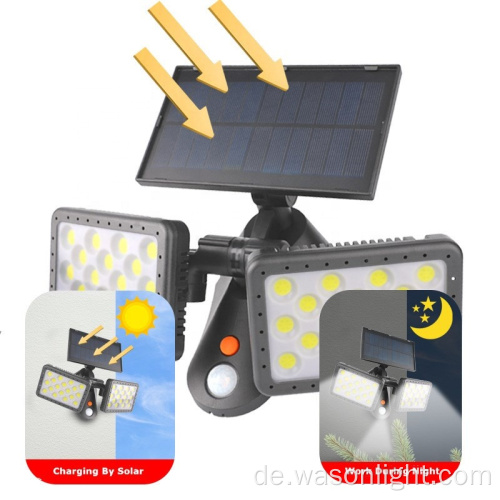 WASON Security Solar Lights Outdoor 1000 Lumen 6500k breit einstellbar 3 Modi wasserdichtes IP65 -WLAN -WALKLICHE